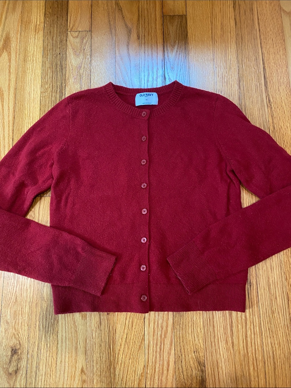 Old Navy SoSoft Red Cropped Cardigan